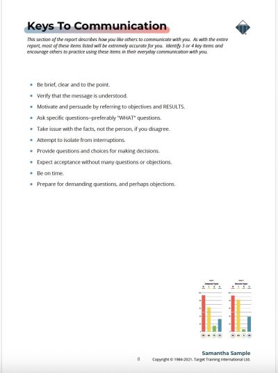 Relationship Insights™ Keys to Communication Page Image