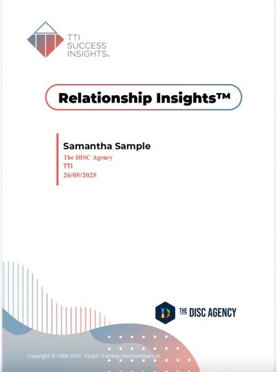Relationship Insights™ Profile Cover Page